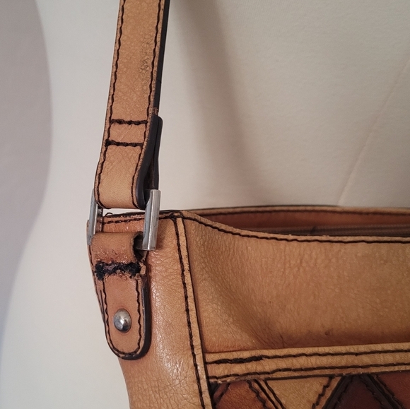 Etienne Aigner Vintage Leather Argyle Patchwork Shoulder Bag - Picture 5 of 8